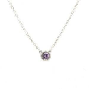 TIFFANY Co Elsa Peretti Color by the Yard Necklace Pendant Silver Pink Sapphire